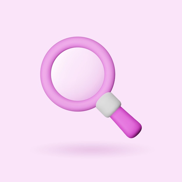 3d magnifying glass in a realistic style on a white background business vector icon