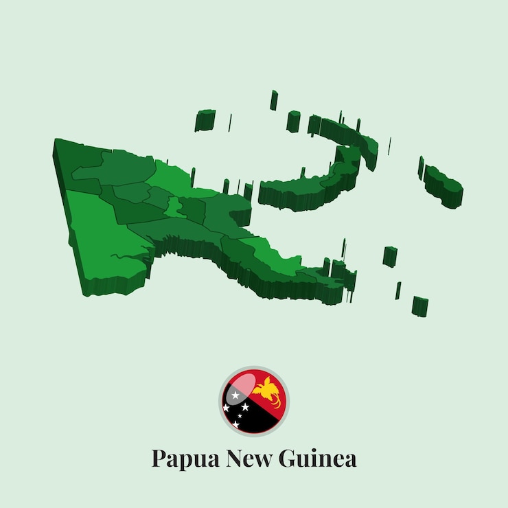 Vector 3d map of papua new guinea vector stock photos designs