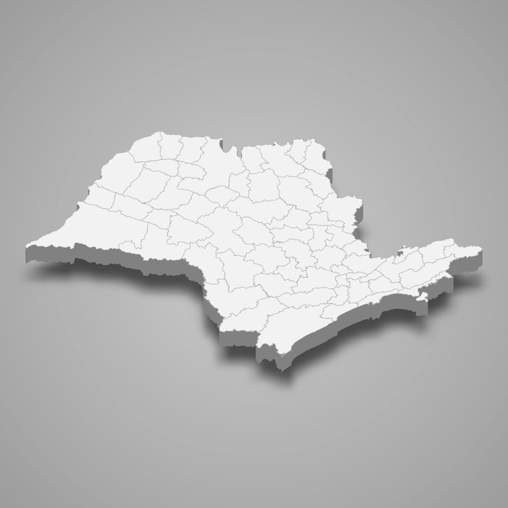 3d map state of Brazil