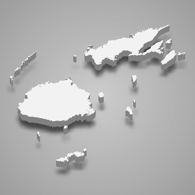 Vector 3d map with borders