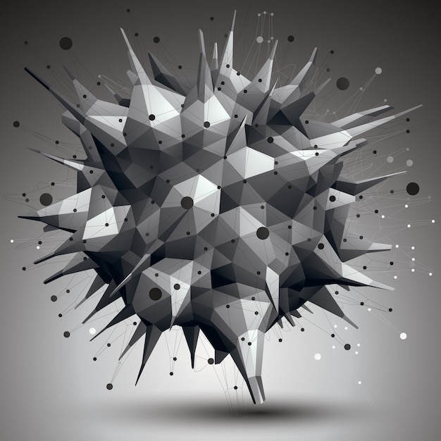 3d mesh modern stylish abstract construction, origami facet object constructed from different geometric parts.