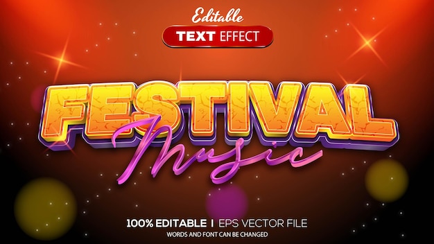 3D music text effect Editable text effect