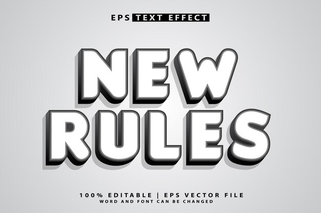 3d new rulse editable text effect premium eps