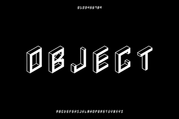 3d Object Creative Vector Custom Alphabet Font Design