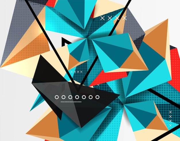 3d polygonal elements abstract background textured vector modern template