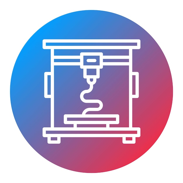 3d printer icon vector image can be used for additive maufacturing
