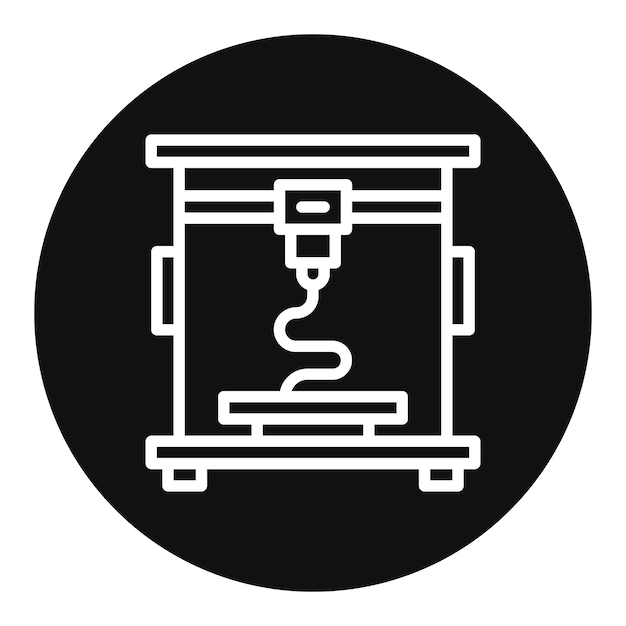 3d printer icon vector image can be used for additive maufacturing