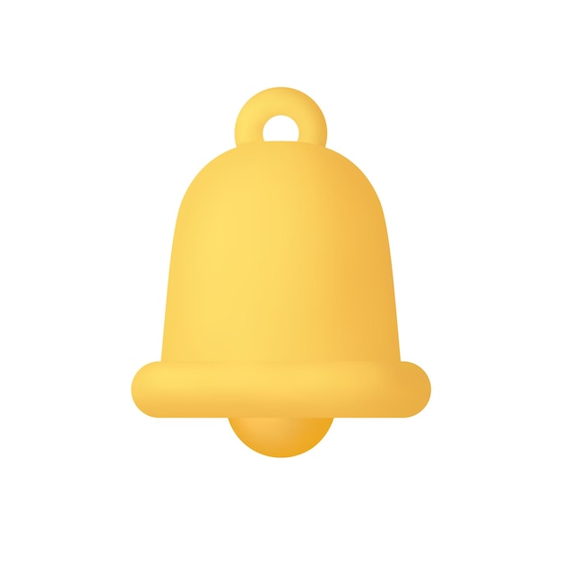 3d realistic bell vector illustration