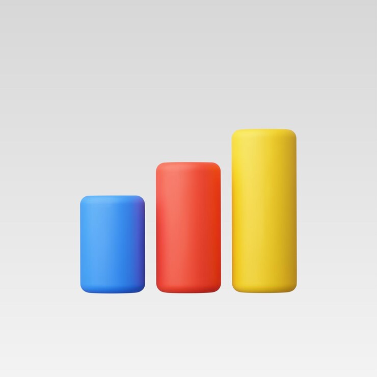 Vector 3d realistic colorfull graph chart vector illustration