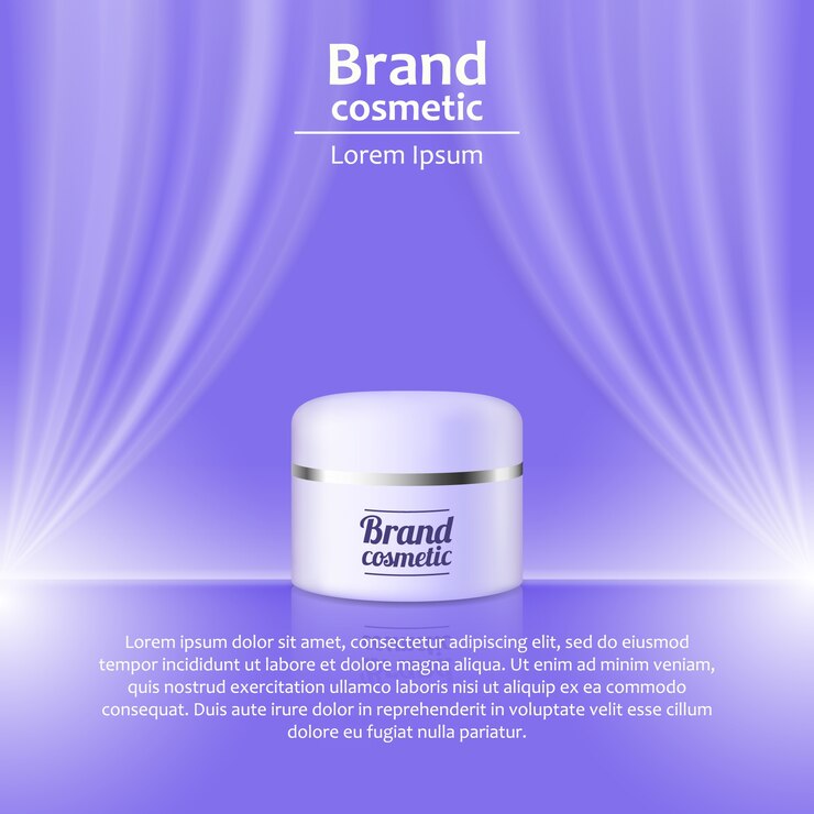 3D realistic cosmetic bottle ads template