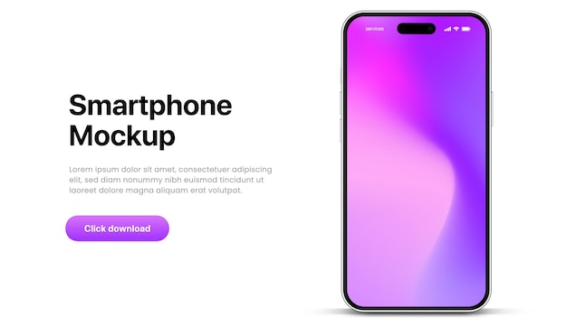 3d realistic high quality smartphone mockup with isolated background smart phone mockup collection