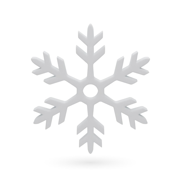 3d realistic snowflake isolated on white background vector illustration