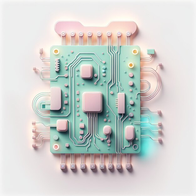3d rendered computer processor with chip technology concept