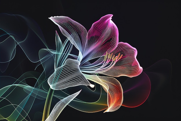 3D rendering abstract colorful fractal light background