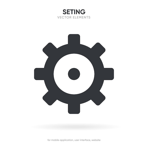 3d Setting icon vector Tools cog gear sign isolated on white background Help options account