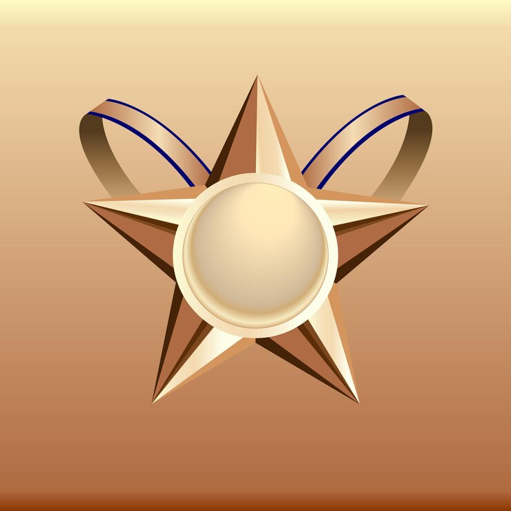 3d start shaped game rank badge vector