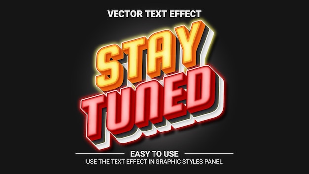 3d stay tuned text effect