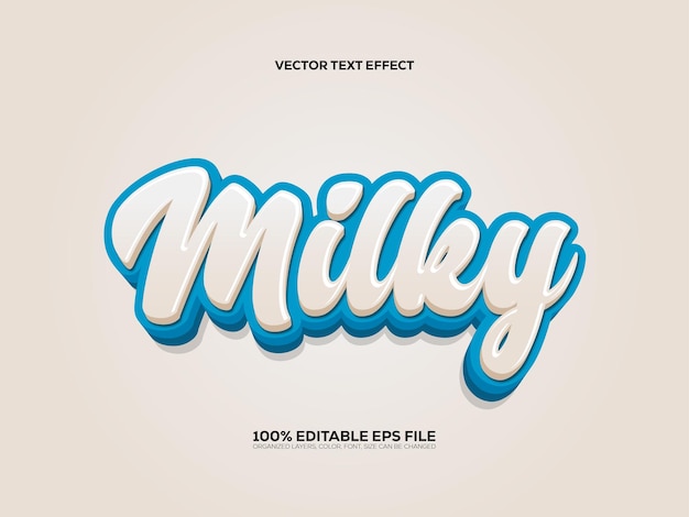 3D Style Editable Milky Text Effect