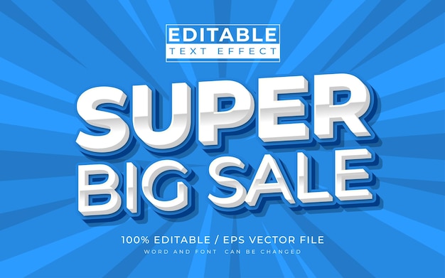 3D Super Big Sale editable text effect