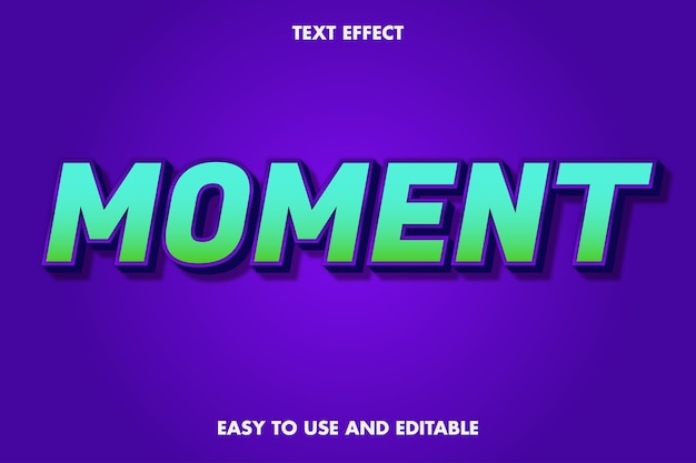 3d text effect - moment. easy to use and editable.