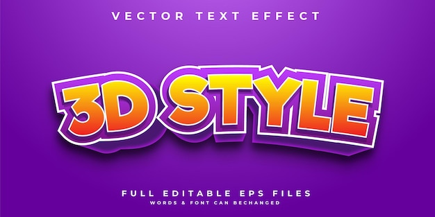 3d text effect orange color with purple background full edit