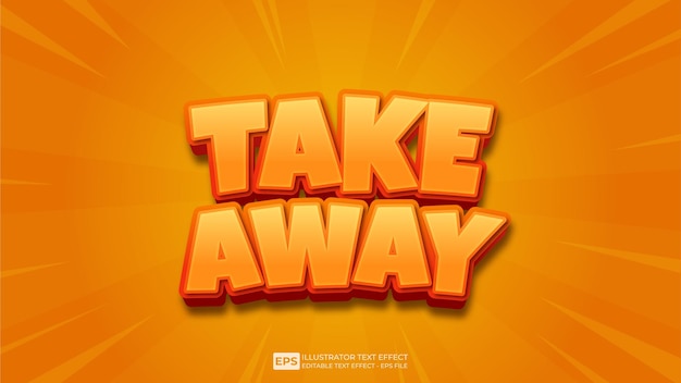 3D Text Take Away editable text effect font