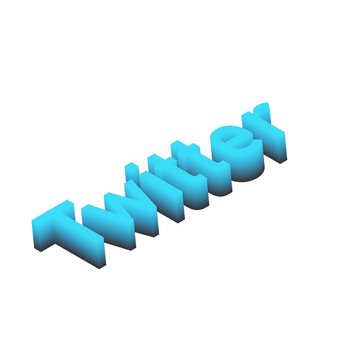 Vector 3d text twitter