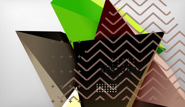 Vector 3d triangle geometric background design modern poster template