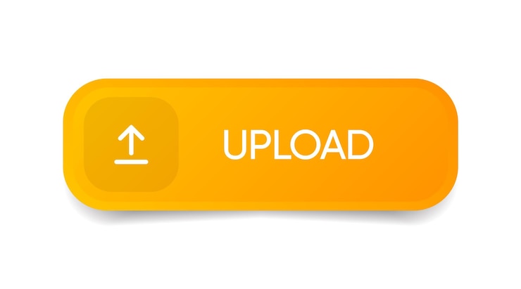 3d upload button icon uploading icon up arrow bottom side symbol click here button for ui ux