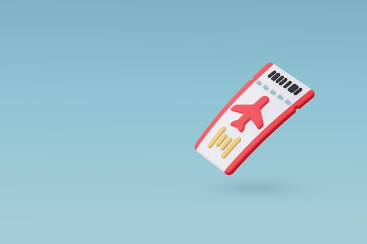 Vector 3d vector airline boarding pass ticket holiday vacation travel and transport concept