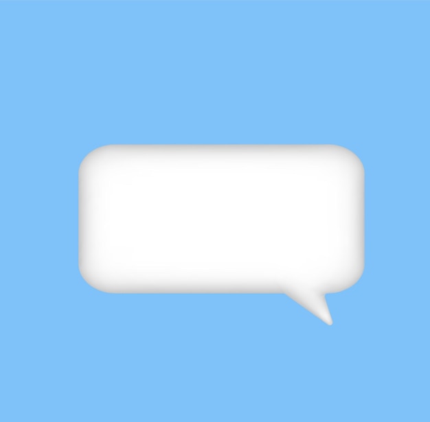 3d white speech bubble social media chat message icon Empty text bubbles in various shapes comment dialogue balloon vector set Thought clouds of different shape as rectangle ellipse