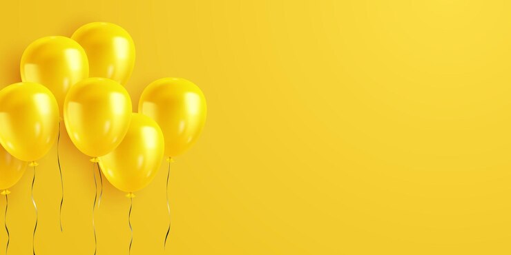 Vector 3d yellow balloon design background vector banner template beautiful illustration