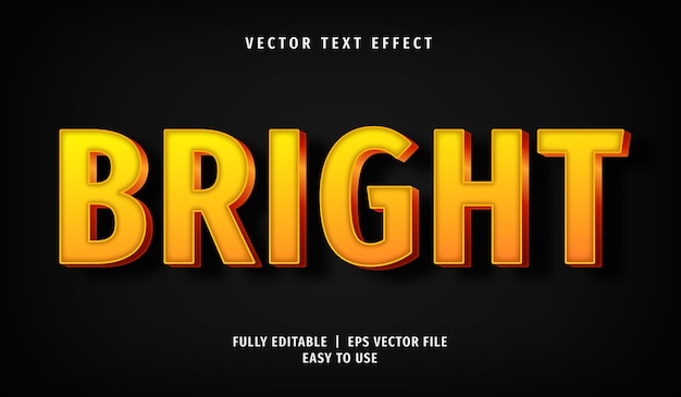 3d yellow bright text effect, editable text style
