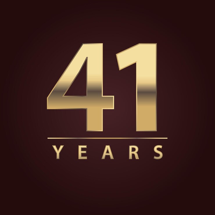 Vector 41 years for celebration events anniversary commemorative date fourty one years logo