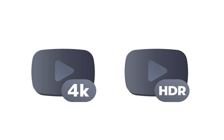 Vector 4k and hdr video content icons