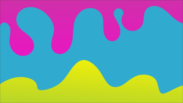 4K melted abstract design with a triadic color combination of blue purple and green