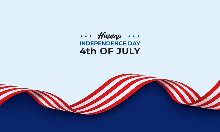 4th of July background with waving red and white stripes Perfect for USA national holiday banners