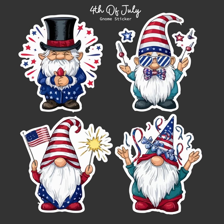 4th of july gnomes sticker Cliparts