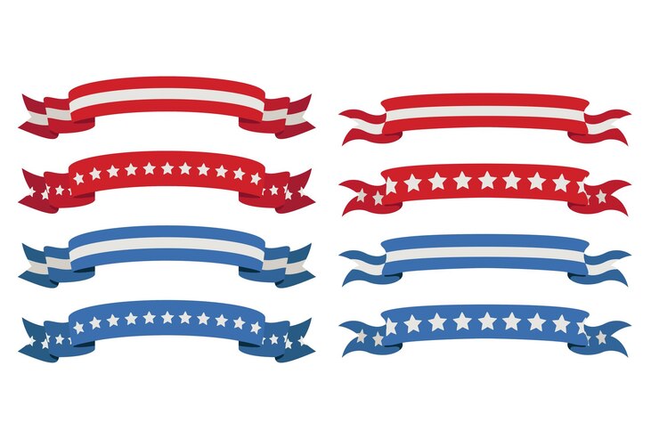 4th of July Patriotic Concept Independence Day design element Ribbon