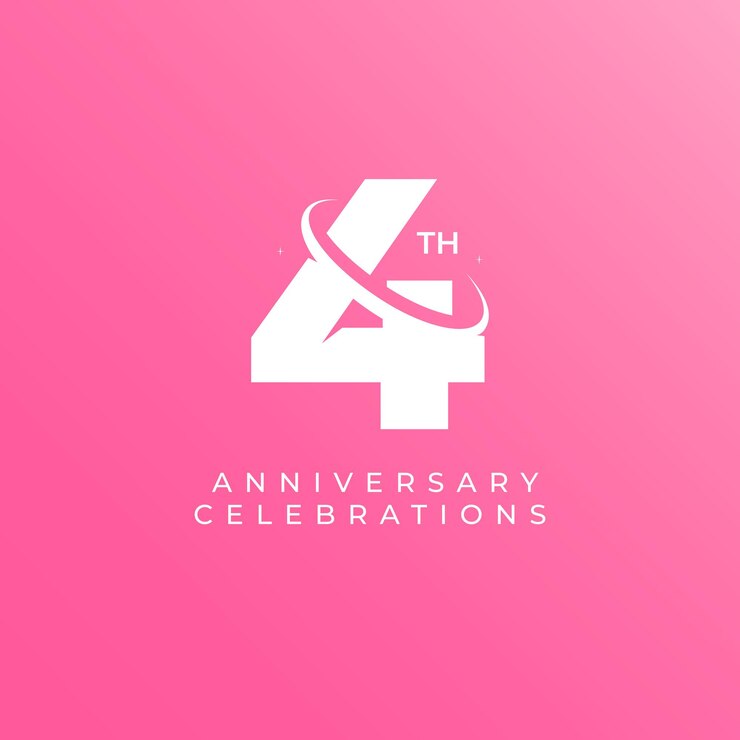 4th years anniversary logo design template
