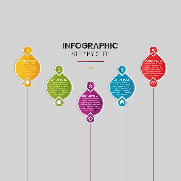 5 steps business infographic design template