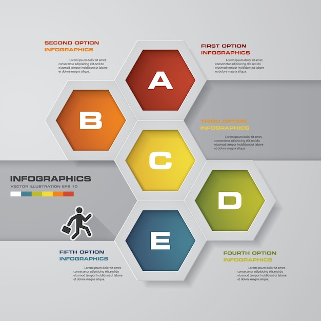 5 steps chart infographics elements.Vector illustration.