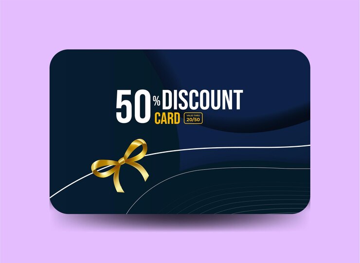 50 Discount Card with a Gold Bow