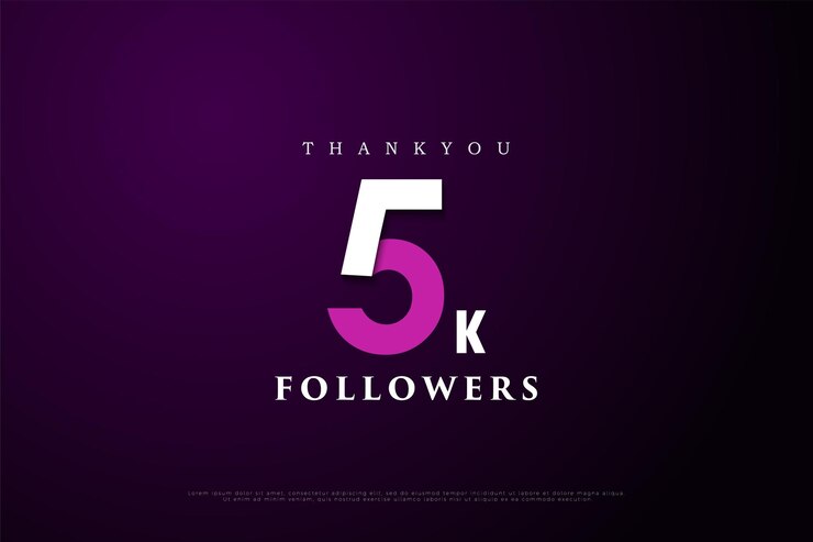 5k followers with flat paper figures.