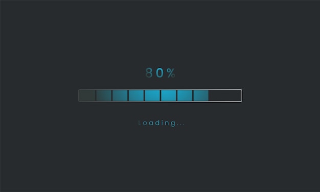 80 percent futuristic dark blue progress loading bar loading bar process of indicators