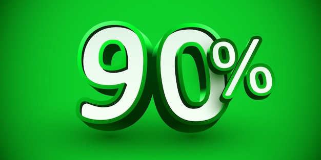 90 percent off 3d number 90 sale banner