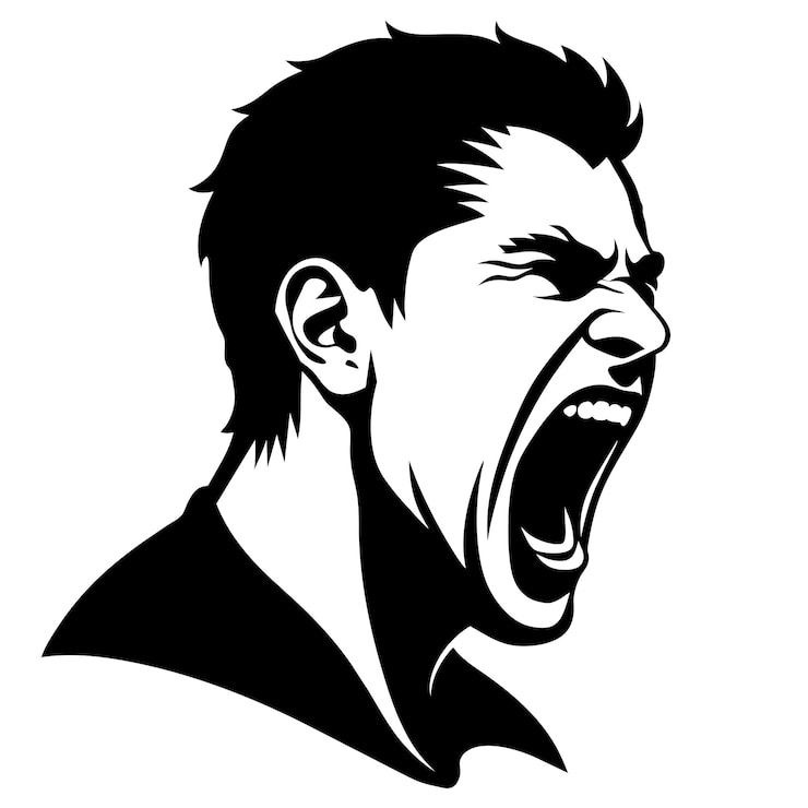 Vector a angry man vector silhouette 7