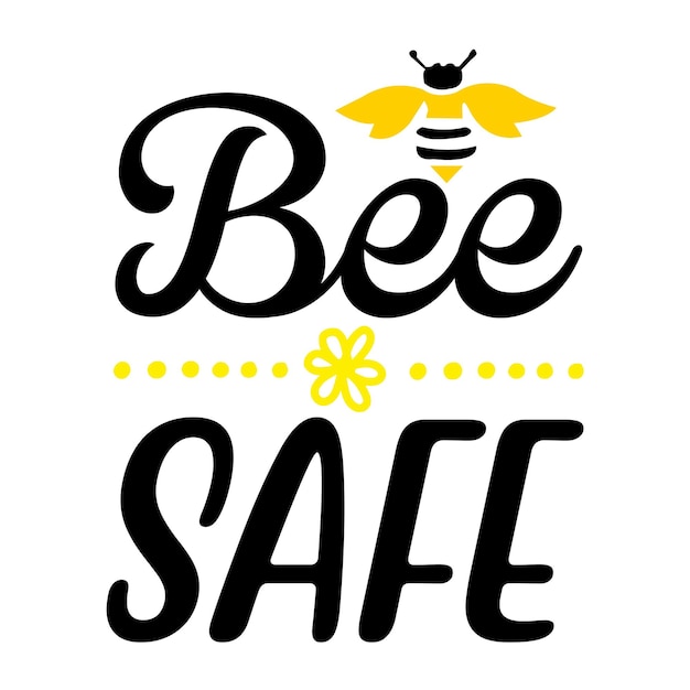 a bee is written on a white background with a bee on it