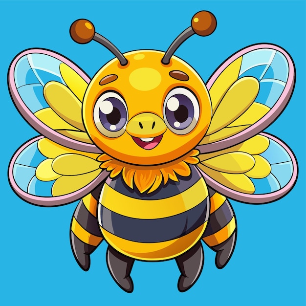 a bee with a blue background with a blue background with a blue background