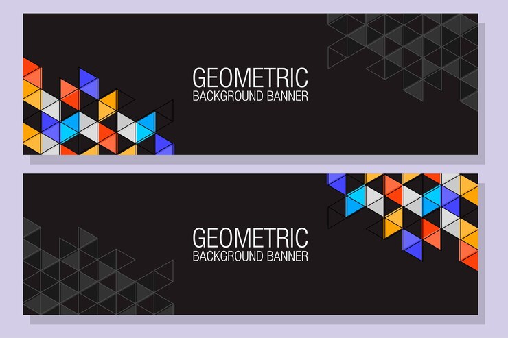 Vector a black and blue background geometric poster bannerflayer for the design vector template eps 10